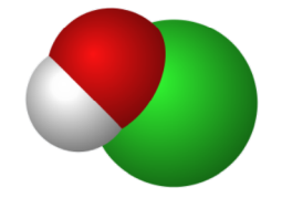 space-filling model hypochlorous acid